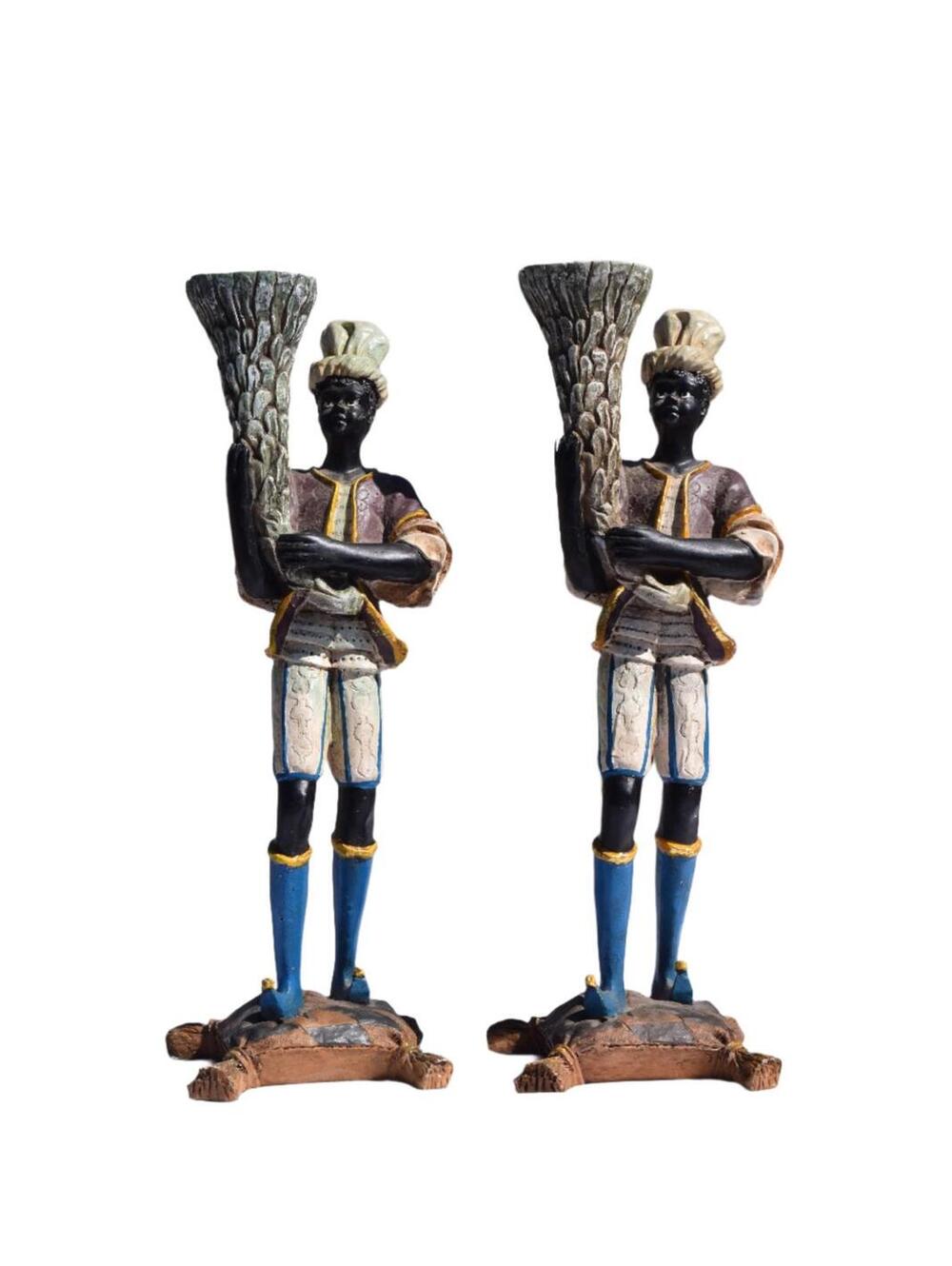 Venetian Blackamoor Figural Candlesticks